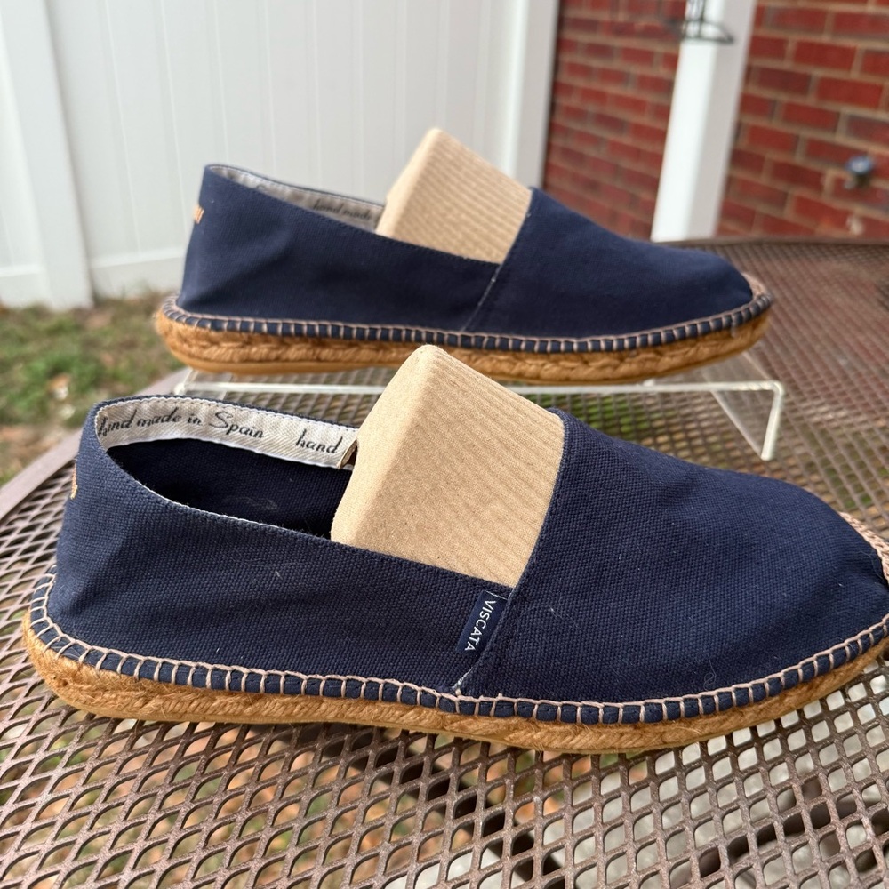 VISCATA Barcelona Sz 44 US 11 Men’s Navy Blue Espadrille Shoes Handmade in Spain